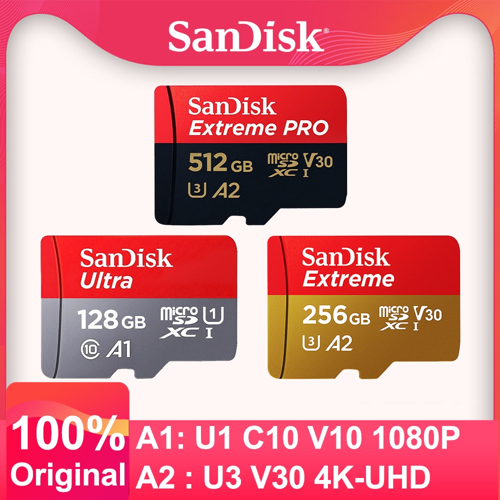 SANDISK Ultra Extreme 256GB Micro SD 128GB Memory Card 64GB 32GB Micro SD Card SD/TF Flash 512GB Micro sd for Phone